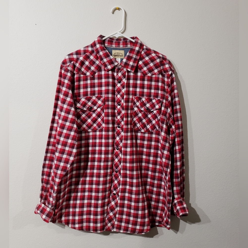 Roebuck & Co Men's Red Plaid Shirt